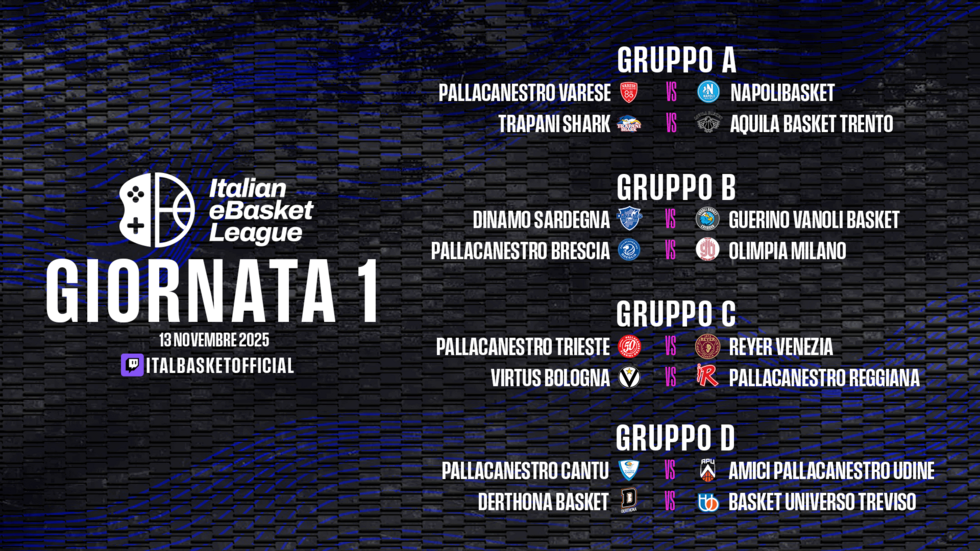 Segui LIVE la 1ª Giornata della regular season dell'Italian eBasket League 2025/26