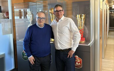 Chủ tịch LBA Gherardini gặp gỡ Tổng giám đốc LNB Jouhaud: Bước tiến mới cho bóng rổ châu Âu