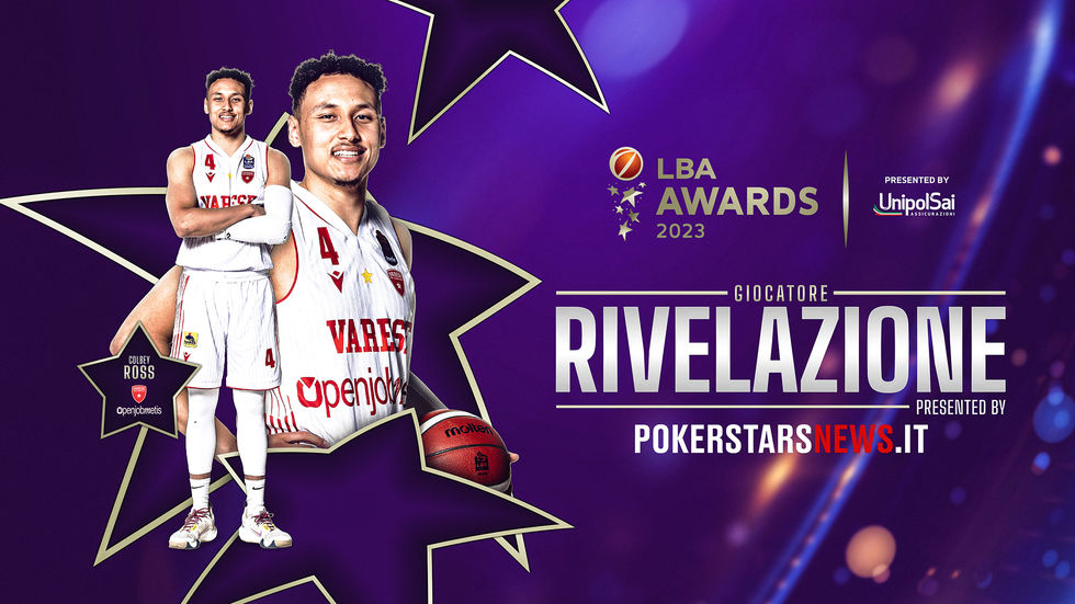 Colbey Ross è il vincitore del premio Giocatore Rivelazione dell'Anno - Pokerstars News della Serie A UnipolSai 2022/23