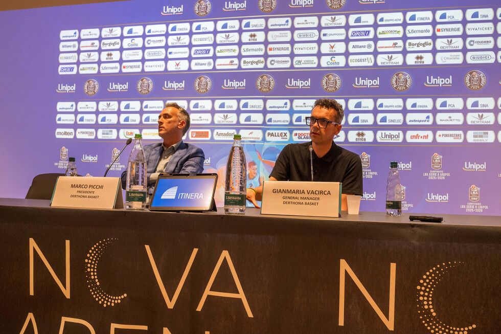 Bertram Derthona Tortona, la conferenza stampa di fine stagione del presidente Picchi e del GM Vacirca