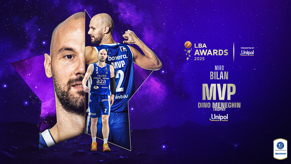 LBA Awards 2025 - Miro Bilan (Germani Brescia) vince l'MVP Dino Meneghin Trophy - Unipol