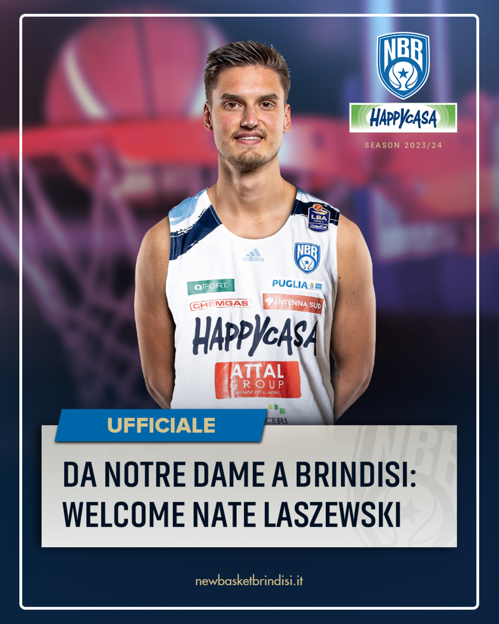 Happy Casa Brindisi, ufficiale l'arrivo dell'ala Nate Laszewski