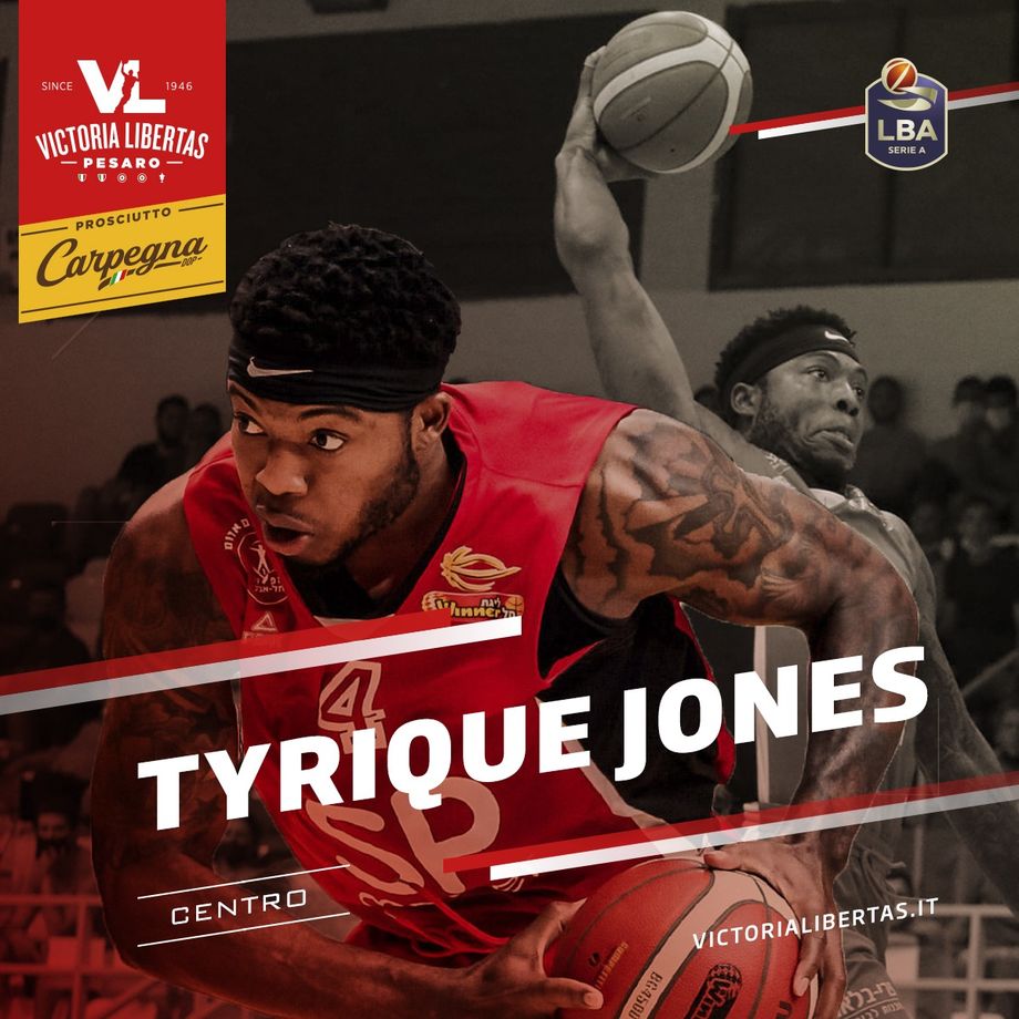 Carpegna Prosciutto Pesaro, sotto canestro arriva Tyrique Jones