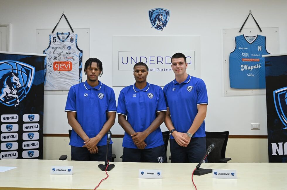 Napoli Basketball, presentati Dowtin Jr., Jakimovski e Ramsey