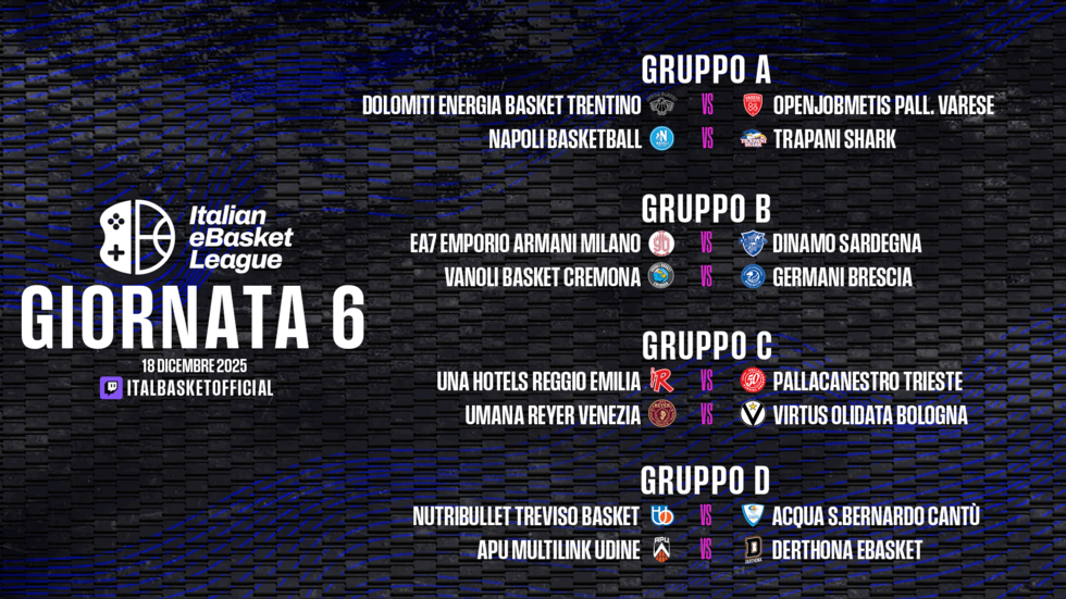 Segui LIVE l'ultima giornata della regular season dell'Italian eBasket League 2025/26