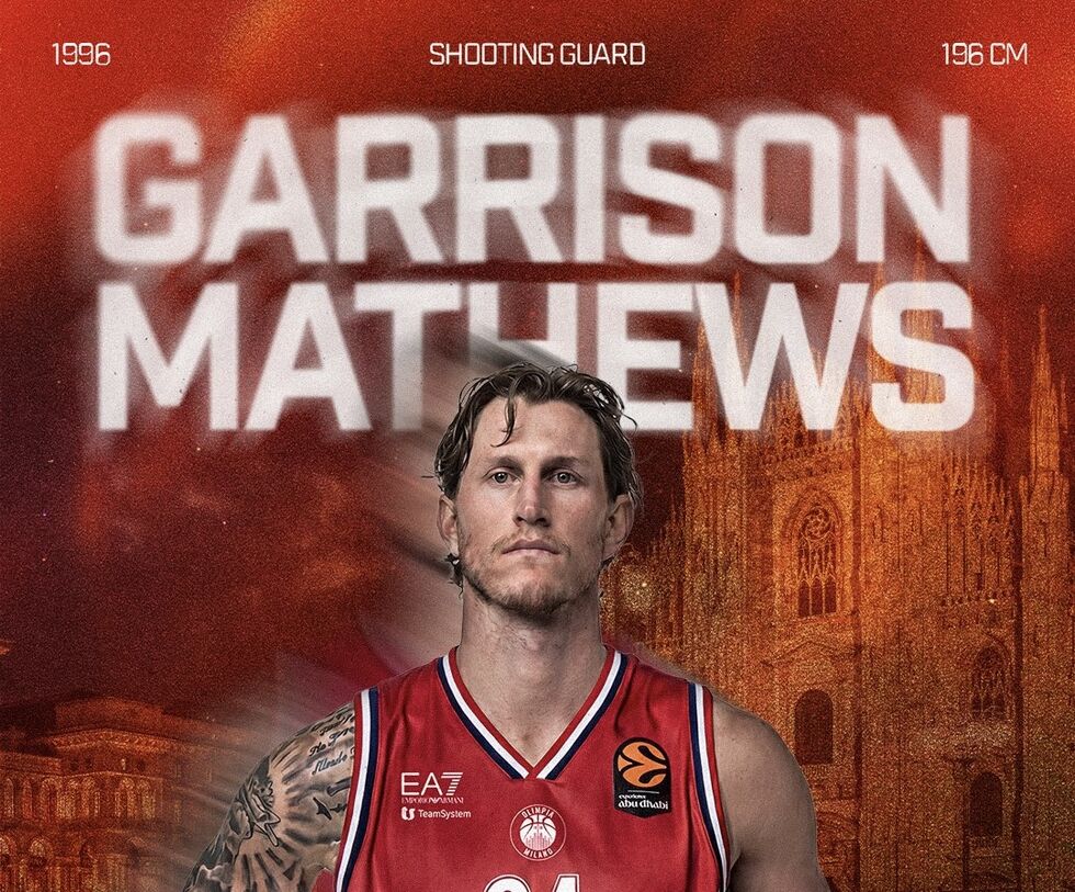 L'Armani Olimpia Milano ufficializza l'arrivo della guardia Garrison Mathews