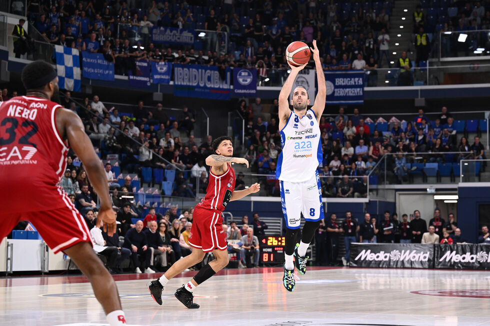 Germani Brescia, Amedeo Della Valle alza il suo rendimento ai playoff contro l'Olimpia Milano