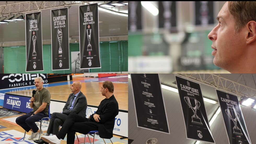 APU Old Wild West Udine, al Palasport Carnera Credifriuli i simboli delle vittorie e le leggende del basket friulano